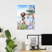 Good Vibes | Waterverf Trendy Retro Summer Beach Poster (Thuiskantoor)
