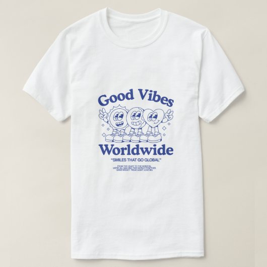 Good Vibes Worldwide Smiley T-shirt (Design voorkant)