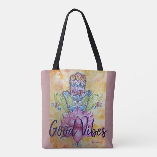 Good Vibes Zen Art Canvas tas (Achterkant)