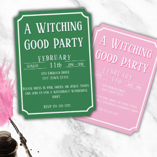 Good Witch Bad Witch - Roze en Groene Verjaardag Kaart