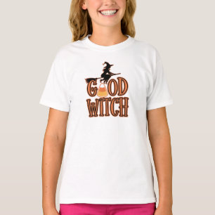 Good Witch Black en White Womens Halloween T-shirt