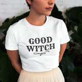 Good Witch Black en White Womens Halloween T-shirt