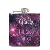 Good Witch Halloween Naam op 6oz Vinyl Wrapped Heupfles (Voorkant)