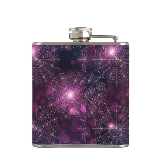 Good Witch Halloween Naam op 6oz Vinyl Wrapped Heupfles (Achterkant)