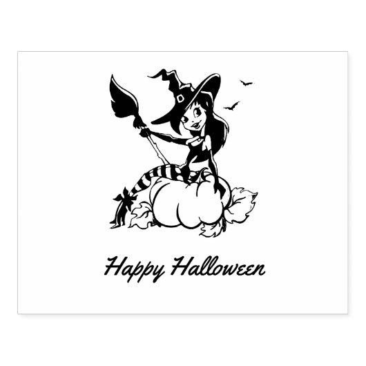 Good Witch Happy Halloween Rubberstempel (Afrduk)