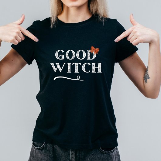 Good Witch - schattig sinaasappels strik zwart T-s T-shirt