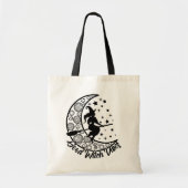 Good Witch Vibes Modern Halloween Moon Script Tote Bag (Voorkant)