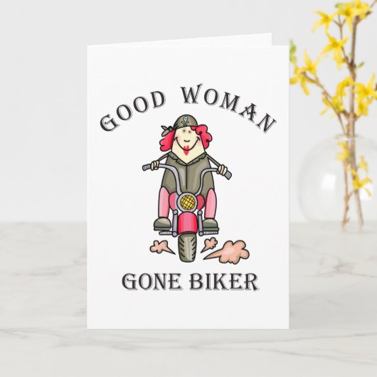 Good Woman Gone Biker Kaart (Gele Bloem)