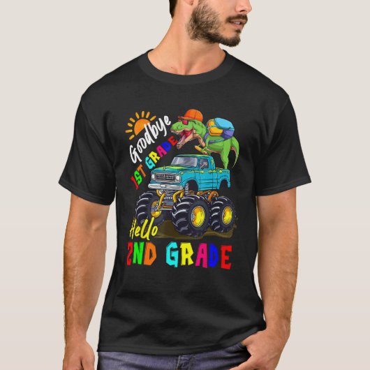 Goodbye 1st Grade Hello 2nd Grade Rex Riding Monst T-shirt (Voorkant)