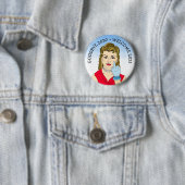 Goodbye 2020 Welcome 2021 Funny Retro Lady Flippin Ronde Button 5,7 Cm (In situ)