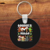 Goodbye 2024 Hello 2025 Trump New Years Eve Sleutelhanger (Voorkant)