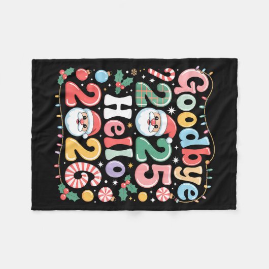 Goodbye 2025 Hello 2026 Christmas New Year Gift  Fleece Deken (Voorkant (Horizontaal))