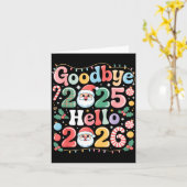 Goodbye 2025 Hello 2026 Christmas New Year Gift  Kaart (Gele Bloem)