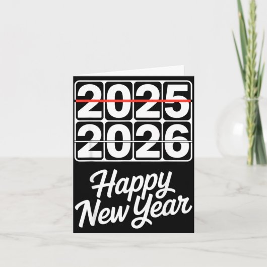 Goodbye 2025 Hello 2026 Clock Happy New Year Party Kaart (Voorkant)