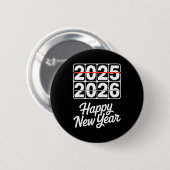Goodbye 2025 Hello 2026 Clock Happy New Year Party Ronde Button 5,7 Cm (Voorkant /achterkant)