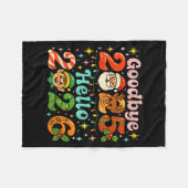 Goodbye 2025 Hello 2026 Cute Christmas New Year  Fleece Deken (Voorkant (Horizontaal))