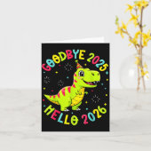 Goodbye 2025 Hello 2026 Happy New Year 2026 Nye Cu Kaart (Gele Bloem)