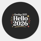 Goodbye 2025 Hello 2026 Happy New Year Confetti  Ronde Sticker (Voorkant)