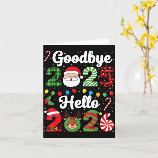 Goodbye 2025 Hello 2026 Happy New Year Countdown P Kaart (Gele Bloem)