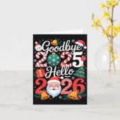 Goodbye 2025 Hello 2026 Happy New Year Family Matc Kaart (Gele Bloem)