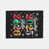 Goodbye 2025 Hello 2026 Happy New Year's Eve Chris Fleece Deken (Voorkant (Horizontaal))