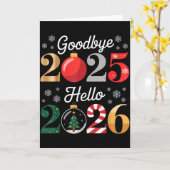 Goodbye 2025 Hello 2026 Happy New Year's Eve Chris Kaart (Gele Bloem)