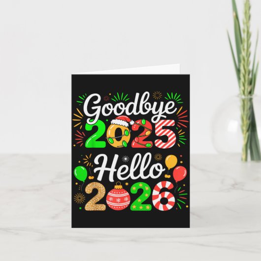 Goodbye 2025 Hello 2026 Happy New Year's Eve Chris Kaart (Voorkant)