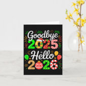 Goodbye 2025 Hello 2026 Happy New Year's Eve Chris Kaart (Gele Bloem)
