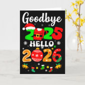 Goodbye 2025 Hello 2026 Happy New Year's Eve Chris Kaart (Gele Bloem)
