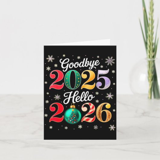 Goodbye 2025 Hello 2026 Happy New Year's Eve Chris Kaart (Voorkant)