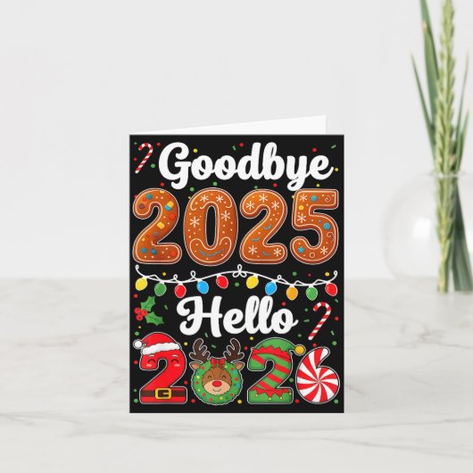 Goodbye 2025 Hello 2026 Happy New Year's Eve Chris Kaart (Voorkant)