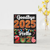 Goodbye 2025 Hello 2026 Happy New Year's Eve Chris Kaart (Gele Bloem)