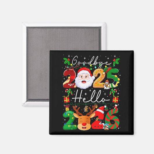 Goodbye 2025 Hello 2026 Happy New Year's Eve Chris Magneet (Voorkant / Achterkant)