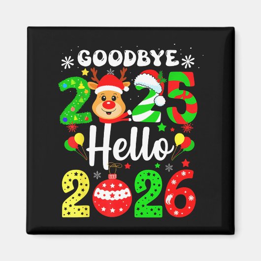 Goodbye 2025 Hello 2026 Happy New Year's Eve Chris Magneet (Voorkant)