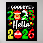 Goodbye 2025 Hello 2026 Happy New Year's Eve Chris Poster (Voorkant)