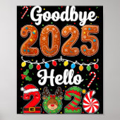 Goodbye 2025 Hello 2026 Happy New Year's Eve Chris Poster (Voorkant)