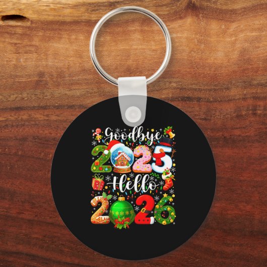 Goodbye 2025 Hello 2026 Happy New Year's Eve Chris Sleutelhanger (Voorkant)
