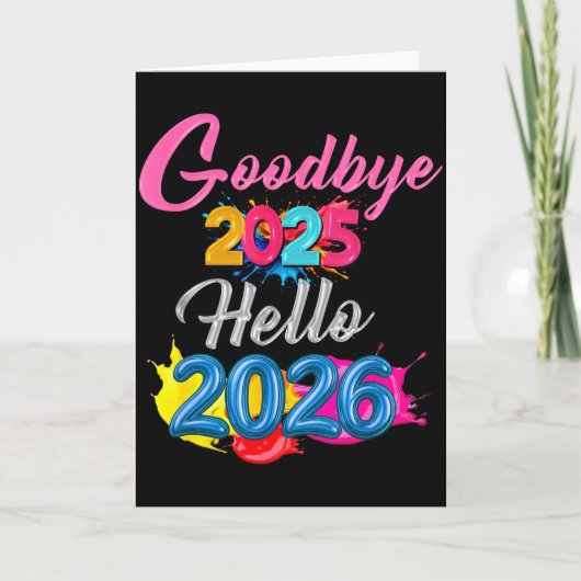 Goodbye 2025 Hello 2026 Kids Funny New Year Kaart (Voorkant)