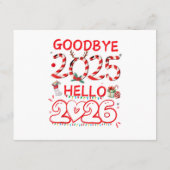 Goodbye 2025 Hello 2026 Merry Christmas Happy New Informatiekaartje (Achterkant)