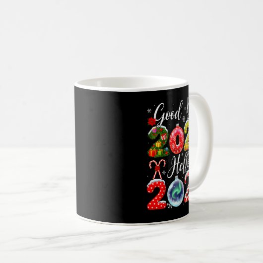 Goodbye 2025 Hello 2026 Merry Christmas Happy New  Koffiemok (Voorkant rechts)