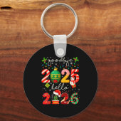 Goodbye 2025 Hello 2026 Merry Christmas Happy New Sleutelhanger (Voorkant)