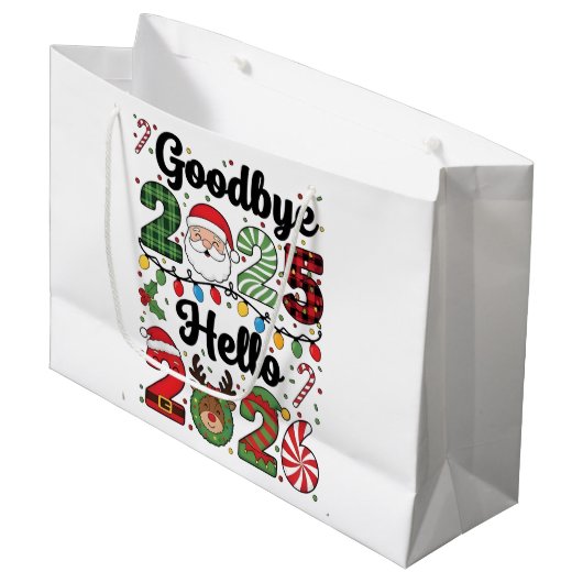 Goodbye 2025 Hello 2026 New Year Resolution Groot Cadeauzakje (Voorkant Gekanteld)