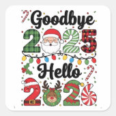 Goodbye 2025 Hello 2026 New Year Resolution   Vierkante Sticker (Voorkant)