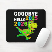 Goodbye 2025 Hello 2026 T Rex Happy New Year 2026 Muismat (Met muis)