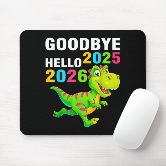 Goodbye 2025 Hello 2026 T Rex Happy New Year 2026  Muismat (Met muis)