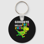 Goodbye 2025 Hello 2026 T Rex Happy New Year 2026  Sleutelhanger (Voorkant)