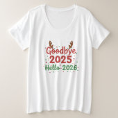  🎄 Goodbye 2025 Hello 2026 T-Shirt  (Design voorkant)