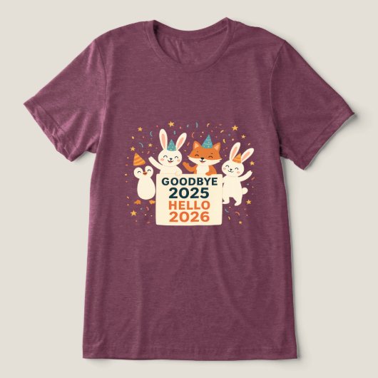 Goodbye 2025 Hello 2026 Unisex Holiday T-Shirt (Design voorkant)