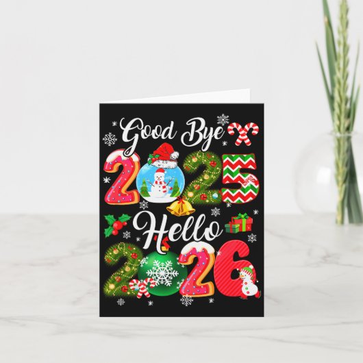 Goodbye 2026 Hello 2026 Happy New Year's Eve Chris Kaart (Voorkant)