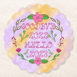 GOODBYE 20XX HALLO 20XX KARTONNEN ONDERZETTERS